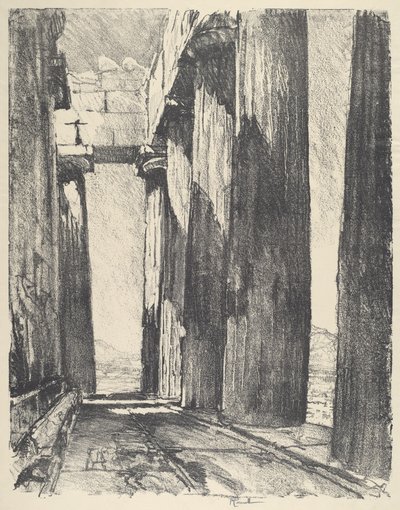 A Parthenon portikusa, 1913. alkotó: Joseph Pennell