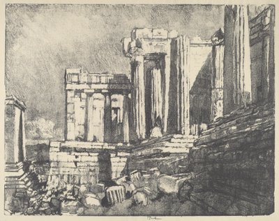 Propylaea, Athén, 1913. alkotó: Joseph Pennell