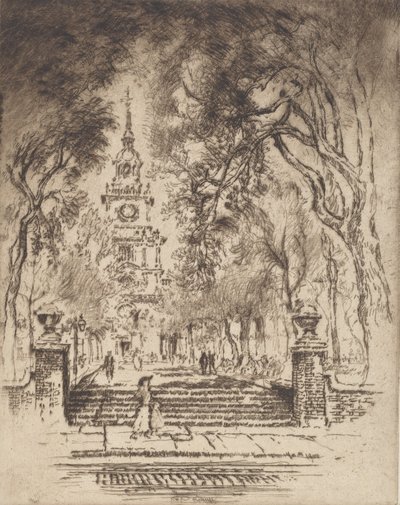 The Square, Independence Square, Philadelphia, 1920. alkotó: Joseph Pennell