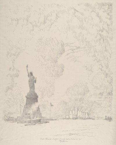 A szobor, New York-öböl alkotó: Joseph Pennell