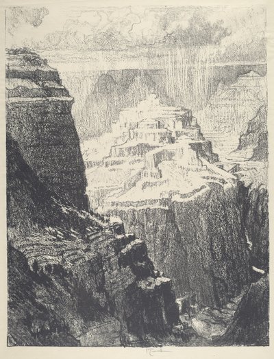 A fallal körülvett város, 1912. alkotó: Joseph Pennell