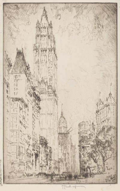 A Woolworth épület, 1915. alkotó: Joseph Pennell