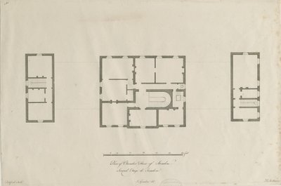 Sandon Hall - A kamrapadló terve: metszet, nd [1769-1771] (nyomtatott) alkotó: Joseph Pickford