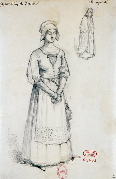 Jelmez Margit szerepéhez Hector Berlioz Faust elkárhozása című művében, vázlat Joseph Porphyre Pinchon (1871-1953) tollából. alkotó: Joseph Porphyre Pinchon