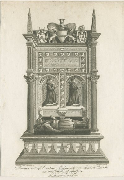Sandon templom - Sampson Erdeswicke sírja: metszet alkotó: Joseph Potter