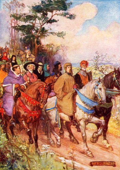 Chaucer zarándokai, saját maga vezetésével alkotó: Joseph Ratcliffe Skelton