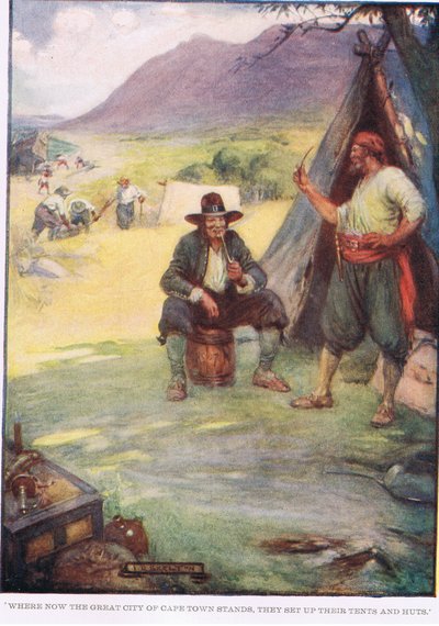 Ott, ahol Fokváros nagy városa áll, felállítják sátraikat és kunyhóikat alkotó: Joseph Ratcliffe Skelton