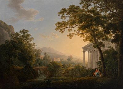 Ideális táj templomi épületekkel alkotó: Joseph Rebell