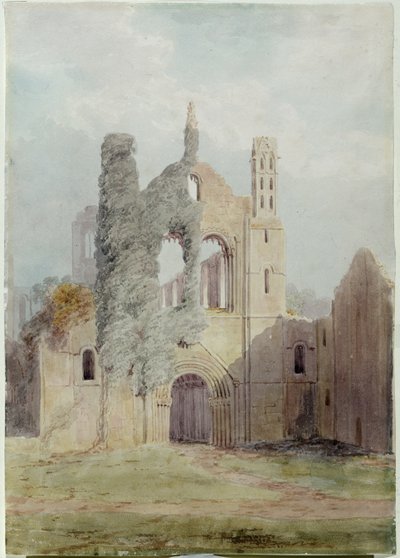 Kirkstalli apátság a nyugati frontról (akvarell papíron) alkotó: Joseph Rhodes