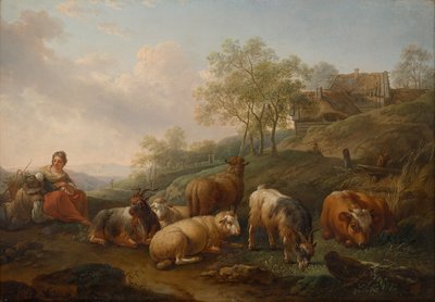 Táj legelő szarvasmarhákkal alkotó: Joseph Roos d. Ä.