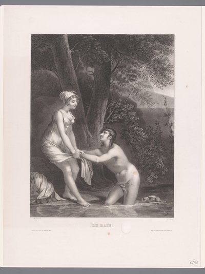 Daphnis és Chloe fürdik Le Bain (cím az objektumon) alkotó: Joseph Rose Lemercier