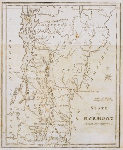 Vermont állam térképe alkotó: Joseph Scott