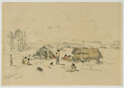 Maori-Dorf am Fluss Mangatawhiri, Auckland (Neuseeland) alkotó: Joseph Selleny