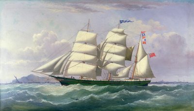 A Barquentine Pawnee az Ír-tengerben alkotó: Joseph Semple