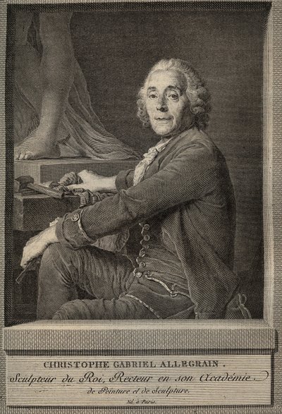 Christophe-Gabriel (Christophe Gabriel) Allegrain (1710-1795) francia szobrász portréja - metszet Joseph-Siffrein Duplessis festménye után alkotó: Joseph Siffred (after) Duplessis