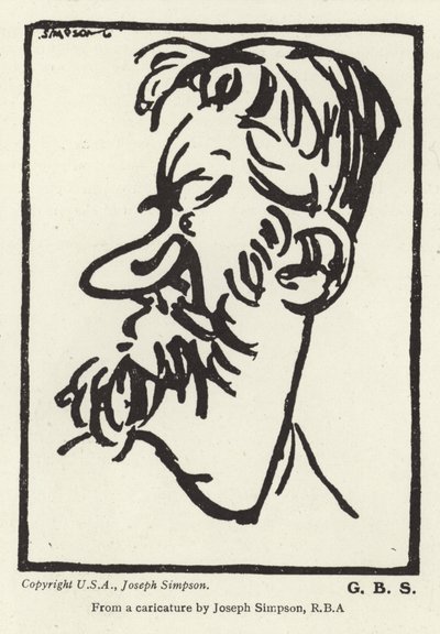 George Bernard Shaw karikatúrája alkotó: Joseph Simpson