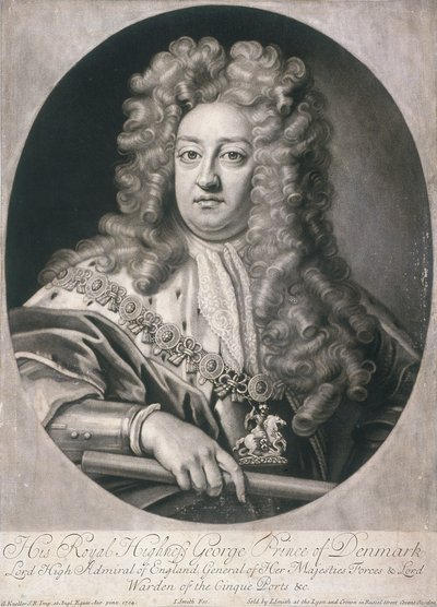 György dán herceg ovális portréja, 1704 alkotó: Joseph Smith