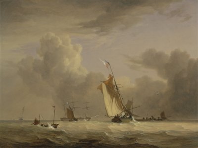Fishing Smack és más hajók erős szellőben alkotó: Joseph Stannard