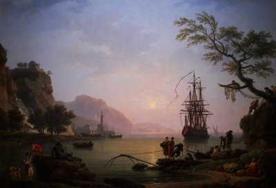 Kilátás a kikötőre reggel (reggel) alkotó: Claude Joseph Vernet