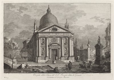Az SS-templom tájékoztatója. Gesuati néven ismert rózsafüzér alkotó: Joseph Wagner after Canaletto