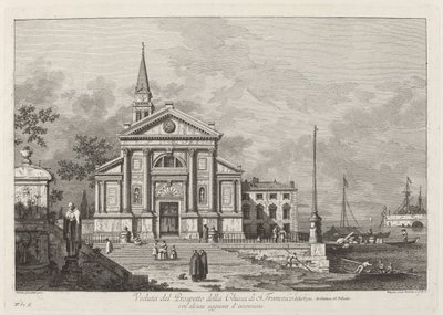 Kilátás a S. Francesco-templom tájékoztatójára alkotó: Joseph Wagner after Canaletto