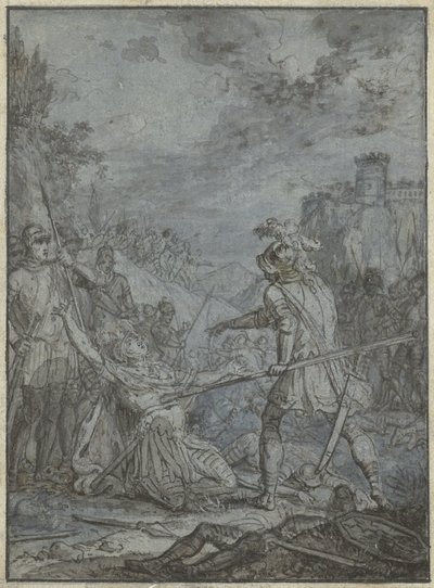 A hadsereg parancsnokának megadása Hasonló illusztrációk csoportja lovagokkal és lovasokkal (sorozat címe) alkotó: Joseph Werner