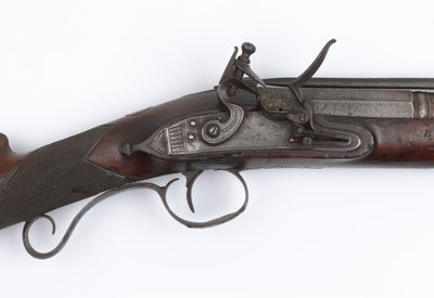 Blunderbuss rugós bajonettel, ír önkénteseknek kiállított, 1815 körül (bunderbuss, flintlock) alkotó: Joseph Wood