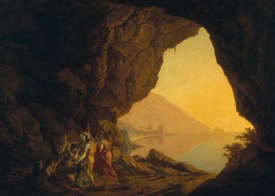 Barlang a Nápolyi Királyságban, Bandittivel, kiv. 1778 alkotó: Joseph Wright of Derby