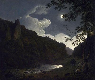 Dovedale holdfényben alkotó: Joseph Wright of Derby