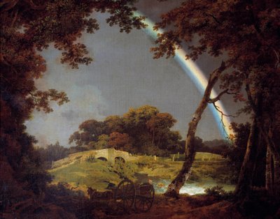 Joseph Wright Derby (1734-1797) tájkép szivárványával 1794 Derby, Derby Múzeum alkotó: Joseph Wright of Derby