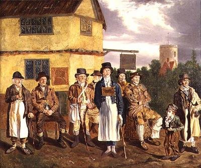 Norwich karakterek, L.-től R.-ig, Peter Thomas, C. Grimer, R. Gurney, R. Gallant, Blind Dan, John of Poringland, Joe Doe, Whistling Cuckoo Boy és Wyer alkotó: Joseph and Alfred Stannard