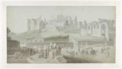 Körmenet a Palatinus-hegy lábánál Rómában alkotó: Josephus Augustus Knip