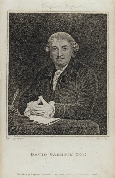 David Garrick angol színész, drámaíró és színházi menedzser (metszet) alkotó: Joshua (after) Reynolds