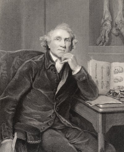 John Hunter, metszett G.H. Adcock, a National Portrait Gallery V. kötetéből, 1835 körül megjelent (litho) alkotó: Joshua (after) Reynolds