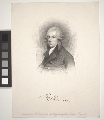 Richard Brinsley Sheridan, metszett W. Read (1824-1837) alkotó: Joshua (after) Reynolds