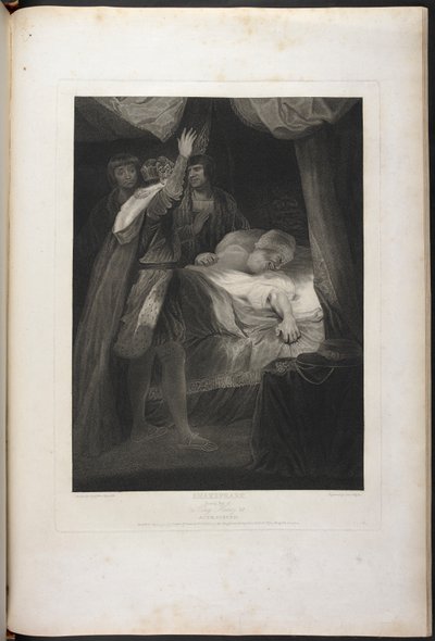 VI. Henrik király második része III. felvonás III. jelenet - Henrik király, Salisbury és Warwick; a bíboros az ágyban alkotó: Joshua (after) Reynolds