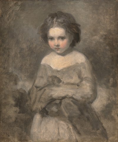 Tanulmány egy fiatal lányról, félalakos - befejezetlen (olaj, vászon) alkotó: Joshua (studio of) Reynolds