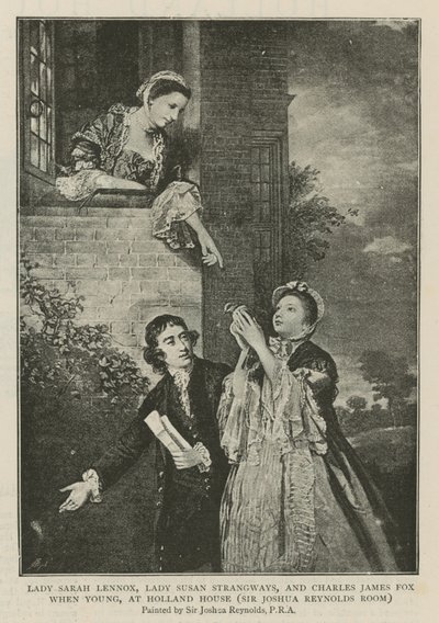 Lady Sarah Lennox, Lady Susan Strangways és Charles James Fox fiatalon a Holland House-ban. alkotó: Joshua Reynolds