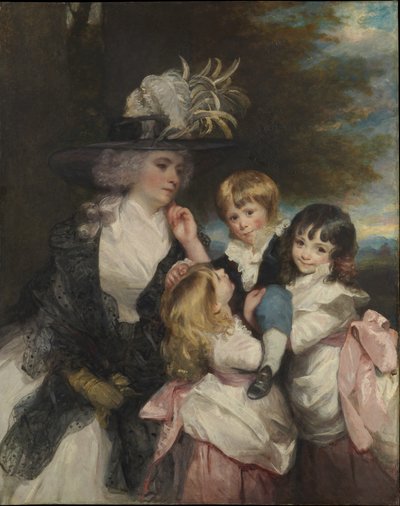 Lady Smith Charlotte Delaval és gyermekei George Henry, Louisa és Charlotte, 1787. alkotó: Joshua Reynolds