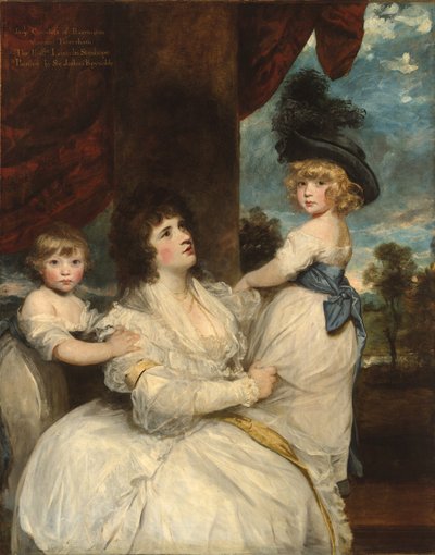 Jane, Harrington grófnő portréja fiaival, Petersham vikomttal és a tisztelt Lincoln Stanhope-pal, 1786-7 alkotó: Joshua Reynolds