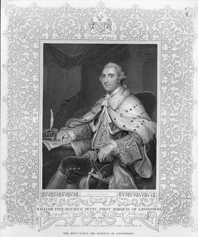 William Fitz-Maurice Petty, Lansdowne első márkija, metszett H. Robinson alkotó: Joshua Reynolds