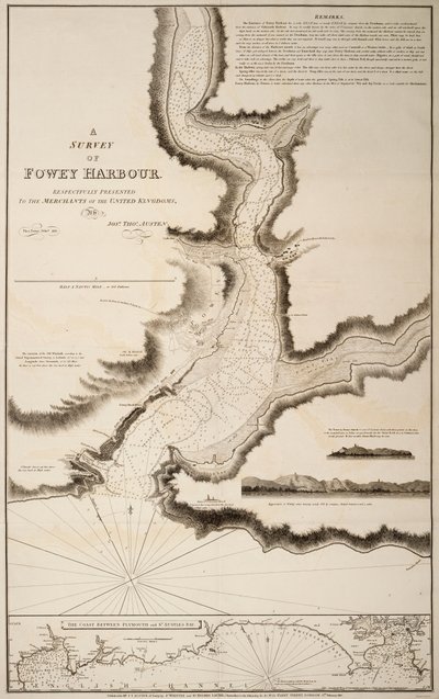 Fowey kikötőjének felmérése alkotó: Joshua Thomas Austen