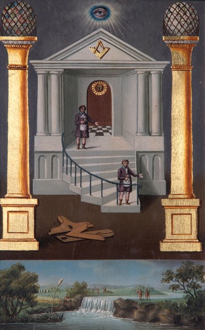 Másodfokú szabadkőműves nyomkövető tábla, 1819 alkotó: Josiah Bowring