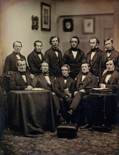 Boston Lawyers vagy Clergymen, kb. 1850. Alkotók: Josiah Johnson Hawes, Albert Sands Southworth. alkotó: Josiah Johnson Hawes, Albert Sands Southworth