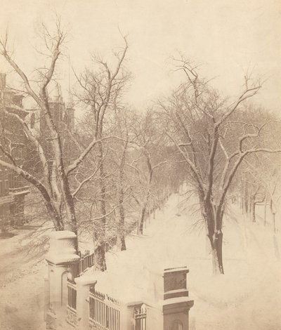 Boston Common Snow Scene, 1850-es évek. alkotó: Josiah Johnson Hawes