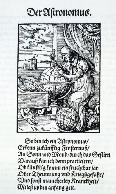 Egy csillagász Hans Sachs versével, kiad. Frankfurt 1568 alkotó: Jost Amman