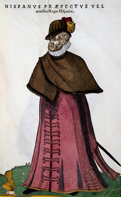 Miniszteri jelmez a spanyol királyi házból, Jost Amman (1539-1591) metszete alkotó: Jost Amman