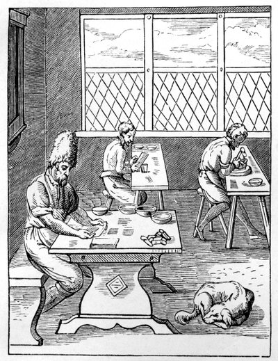 Tű- és tűkészítő, c1559-1591 alkotó: Jost Amman