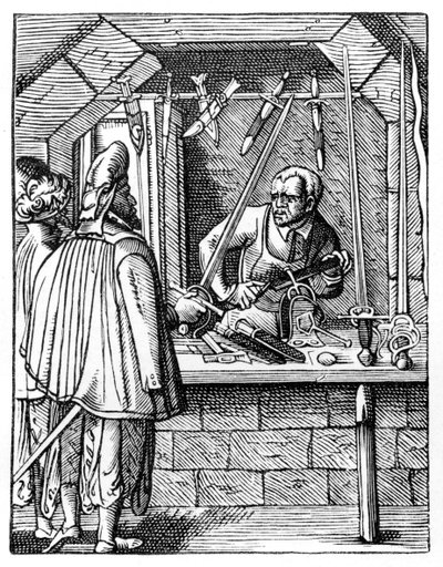 Kardkészítő, c1559-1591 alkotó: Jost Amman
