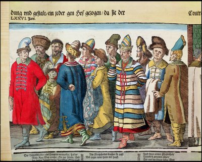 IV. Iván 1530-84-es orosz nagykövetsége a Szent Római Császárhoz Regensburgban 1576-ban 173050 és 88595 színes fametszet részletei alkotó: Jost Amman